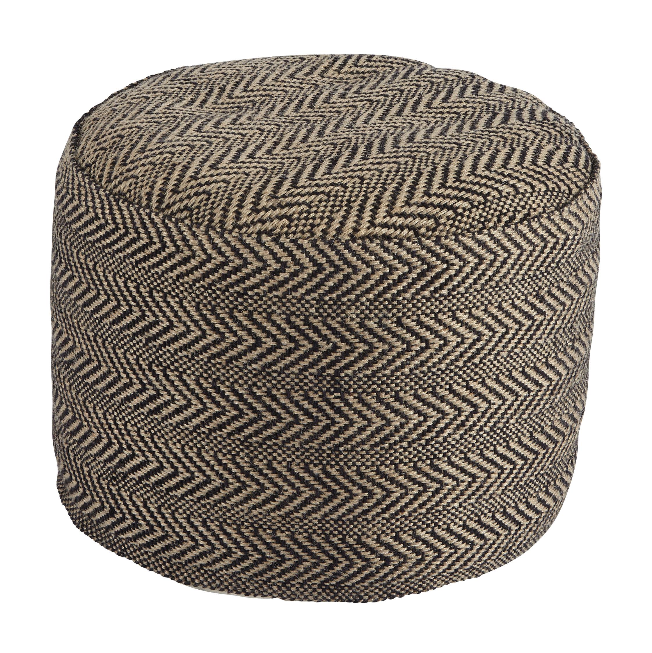 Signature Design by Ashley Poufs A1000438 Chevron Natural Pouf